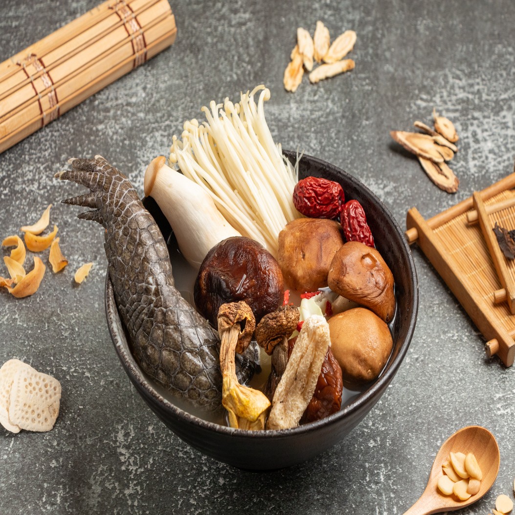 姬松茸鱷腿盅湯